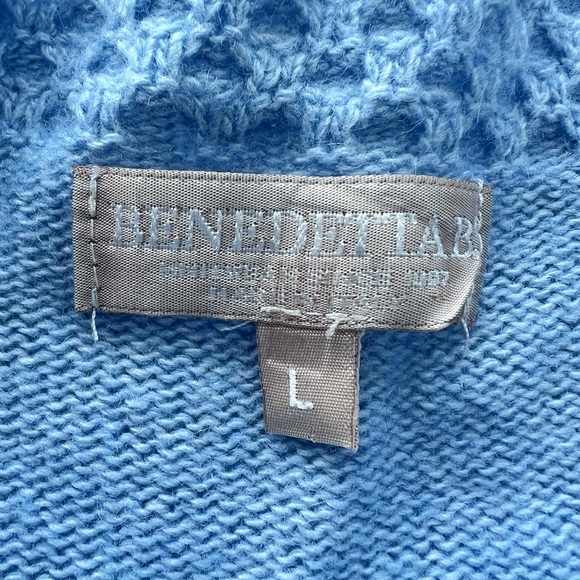 Benedetta B sweater size Large blue merino wool cashmere - Picture 7 of 7